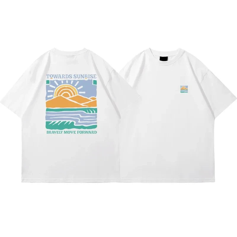 American Retro Printed Cotton T-shirt