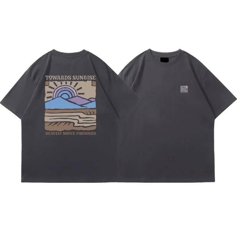 American Retro Printed Cotton T-shirt