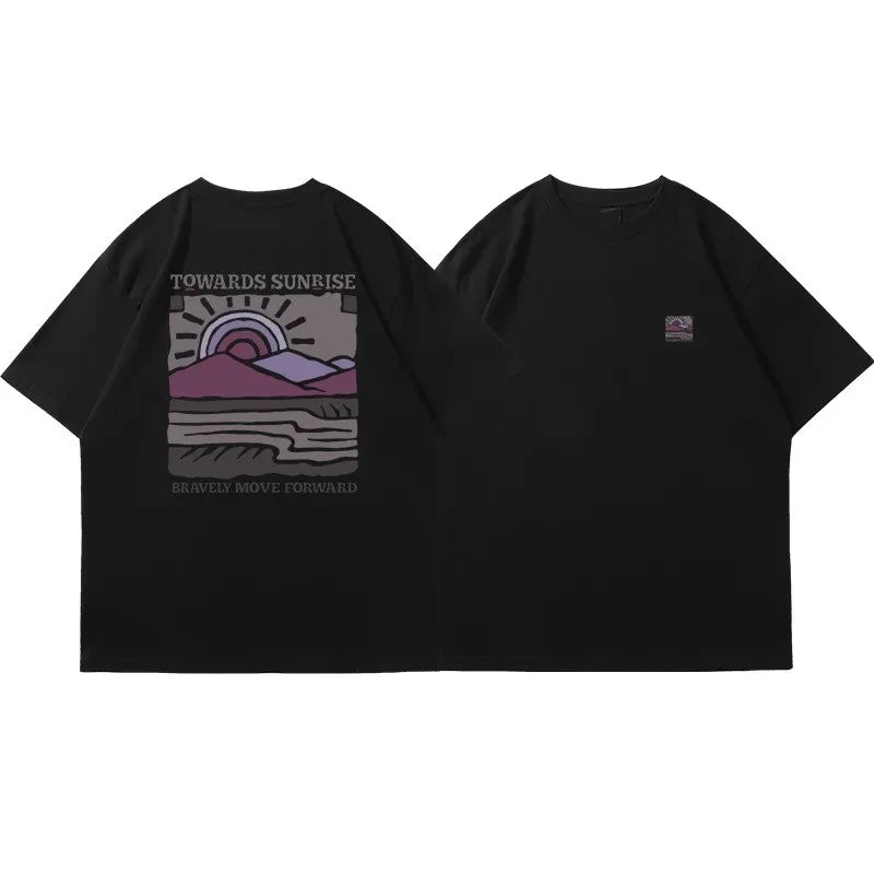 American Retro Printed Cotton T-shirt