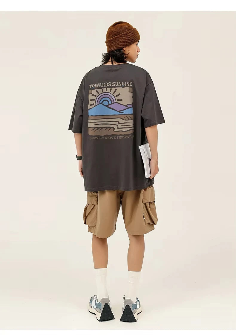 American Retro Printed Cotton T-shirt