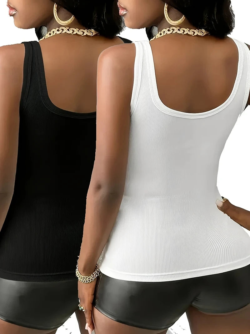Versatile Sleeveless V-Neck Vest Top