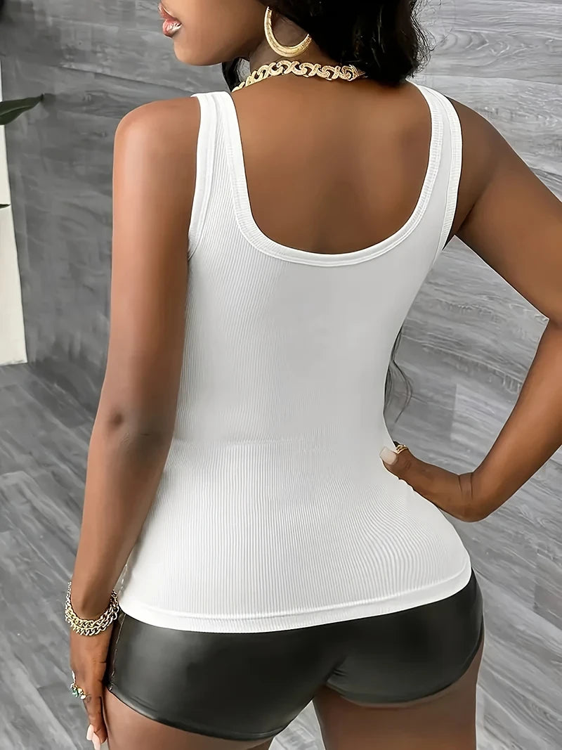 Versatile Sleeveless V-Neck Vest Top