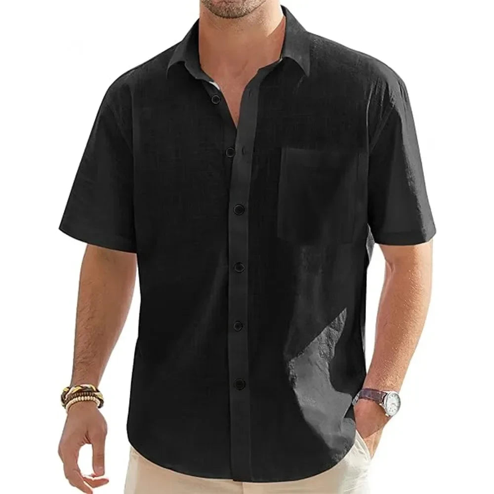 Casual Cotton Linen Beach Shirt