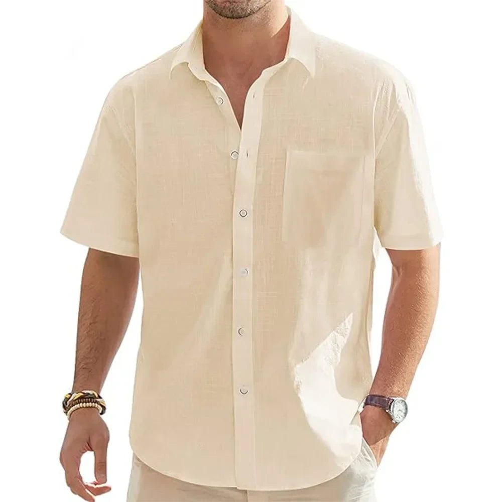 Casual Cotton Linen Beach Shirt