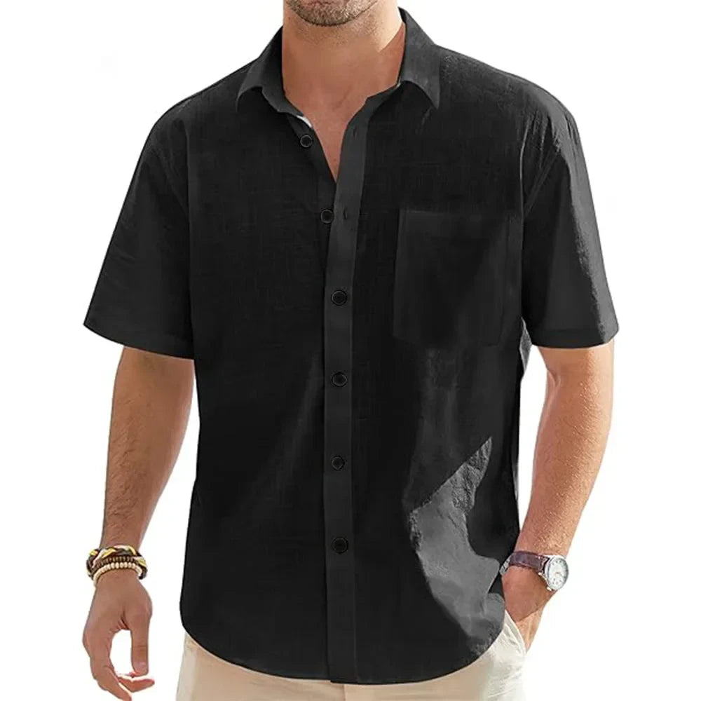Casual Cotton Linen Beach Shirt