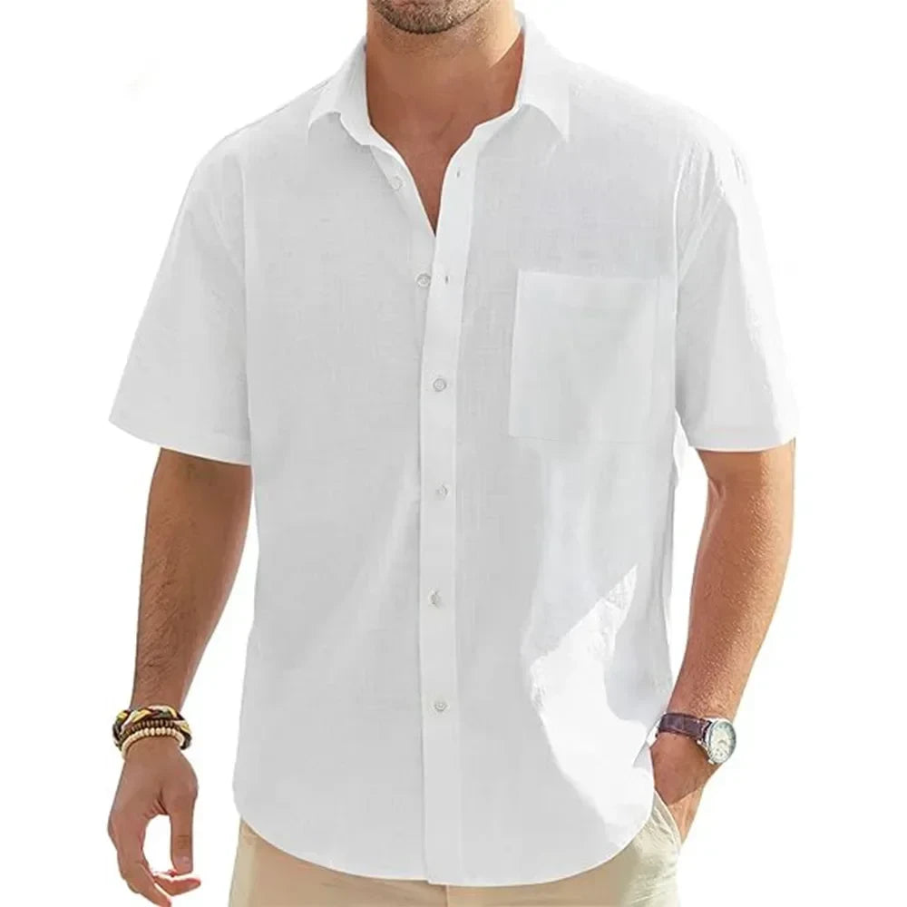 Casual Cotton Linen Beach Shirt