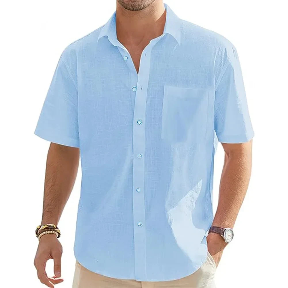 Casual Cotton Linen Beach Shirt