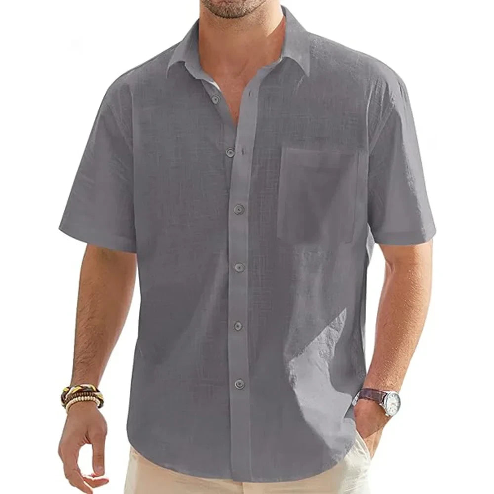 Casual Cotton Linen Beach Shirt