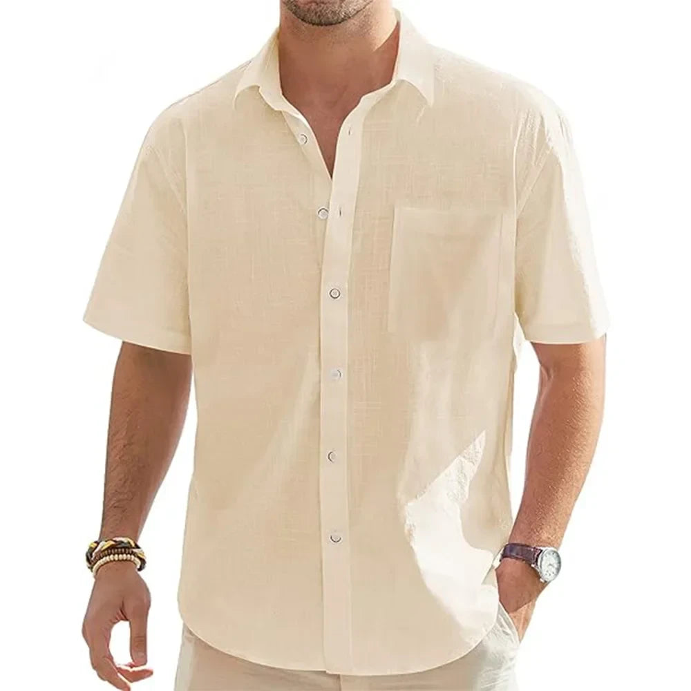 Casual Cotton Linen Beach Shirt