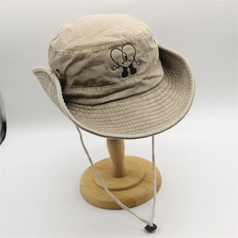 Embroidered Cotton Bucket Hat