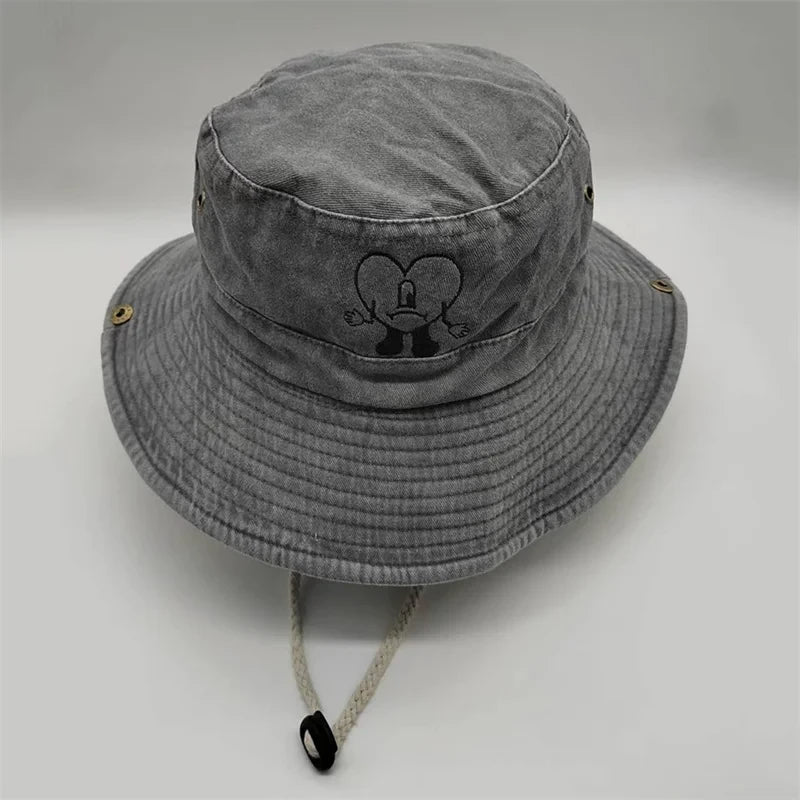 Embroidered Cotton Bucket Hat