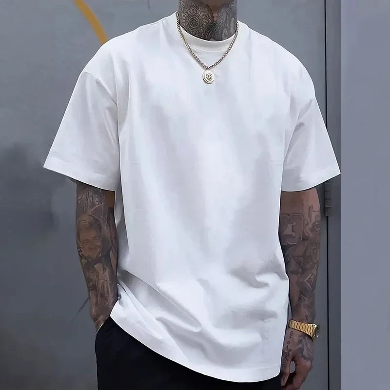 Solid Cotton Casual T-shirt