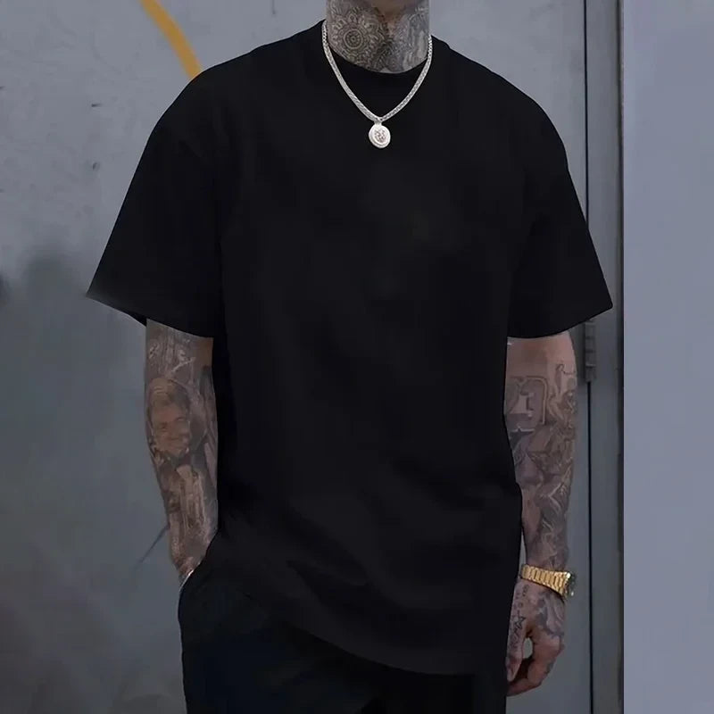 Solid Cotton Casual T-shirt