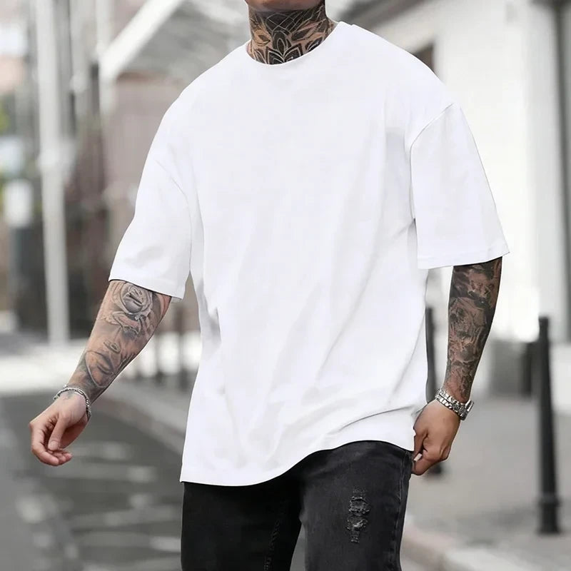Solid Cotton Casual T-shirt