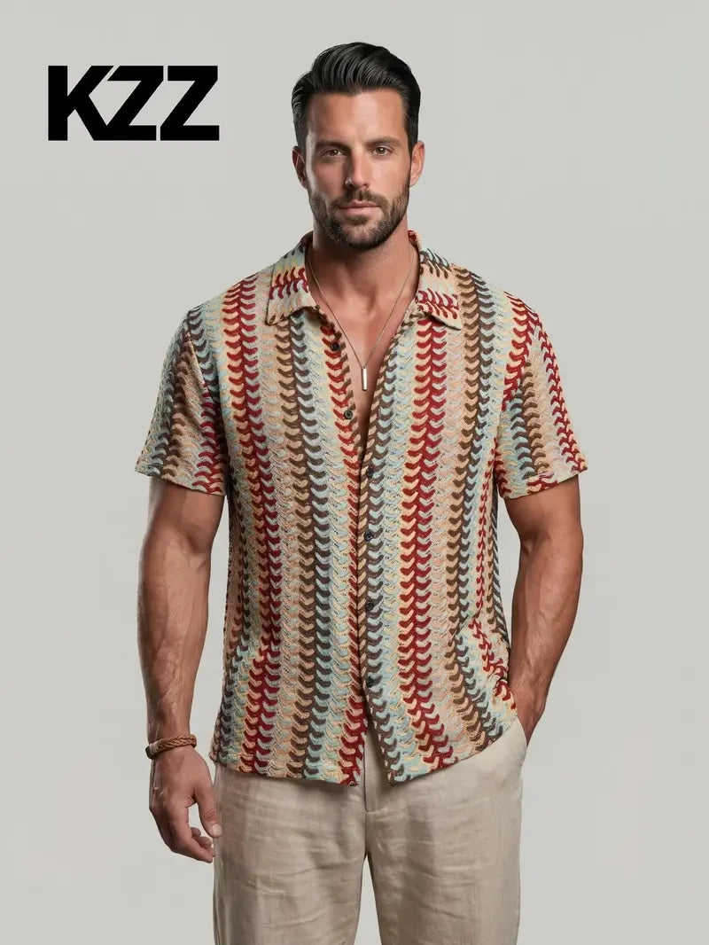 Openwork Knit Summer Shirt